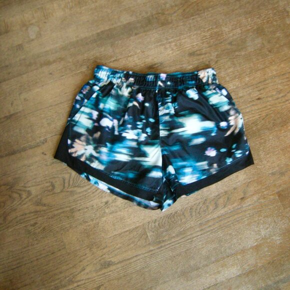 ATHLETIC WORKS  LG (12-24)  Lined.Running or Swim Shorts  Black & Blue print - Picture 1 of 5